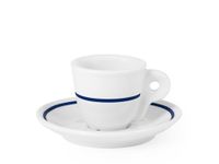 Royal Norfolk 7077900 Espressokopjes van wit porselein, decor blauw, met schotel, cc65, 6 stuks