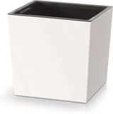 Prosperplast Vierkant Bloempot met inzet - 24 cm x 24 cm x 23,5 cm - Wit
