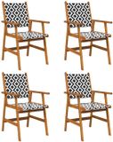vidaXL Tuinstoelen 4 stuks massief acaciahout