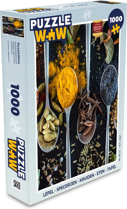 MuchoWow Puzzel Lepel - Specerijen - Kruiden - Eten - Legpuzzel - Puzzel 1000 stukjes volwassenen