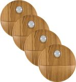 Home Deco Factory LED nachtlampje - bewegingssensor - set 4x - draadloos - zelfklevend - D8 cm