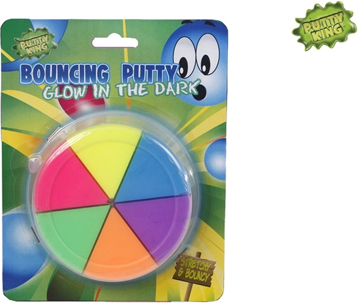 Putty king Bouncingputty Junior Glow-in-the-dark 6-vaks