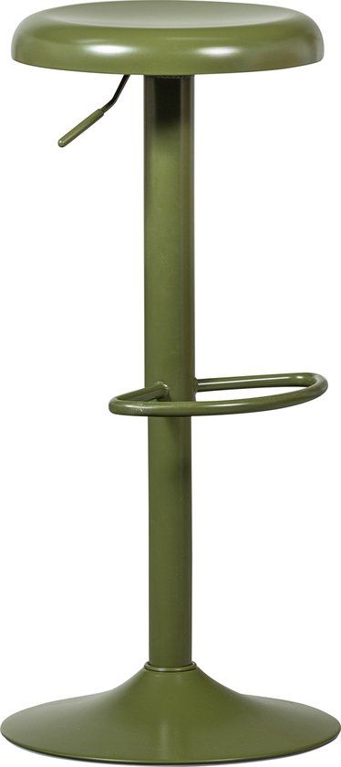 WOOOD Isaac Bar Stool - Warm Green - Plastic Seat - Industrial Style - 81cm