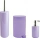 MSV Moods Badkameraccessoires Set - Pedaalemmer, Beker, Zeeppompje - Lila Paars - Kunststof