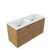Saniclass Badkamermeubelset - 120x45x77.5cm - Mat Eiken Natural