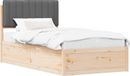 Syfax Bol Bedframe met Gevoerd Hoofdgedeelte Donkergrijs 100 x 200 cm