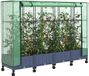 vidaXL Tuinschutting met Kasbedekking en Wielen 4 stuks Blauw Grijs PP