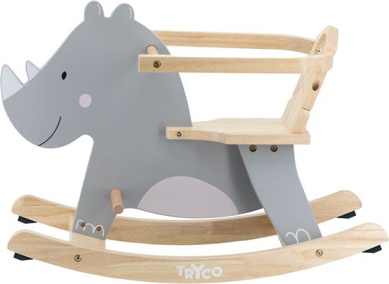 Tryco Neushoorn Houten Hobbeldier - Grijs - 12+ maanden