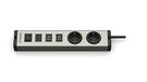 EHMANN 0601x0g02203301 multilader stekkerdoos, aluminium, 2-voudig + 1x USB-C 18W + 4x USB-A, 1,5 m voedingskabel