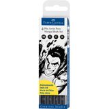Faber-Castell Pitt Artist Pen Manga Fineliner Set - 4 Stuks - Zwart