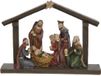 Merkloos / Sans marque Bellatio decorations Kerststal - met figuren - polystone - 20 cm