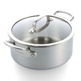 GreenPan Premiere 5-Ply Kochtopf mit Deckel 20 cm, 3,11 L, Edelstahl