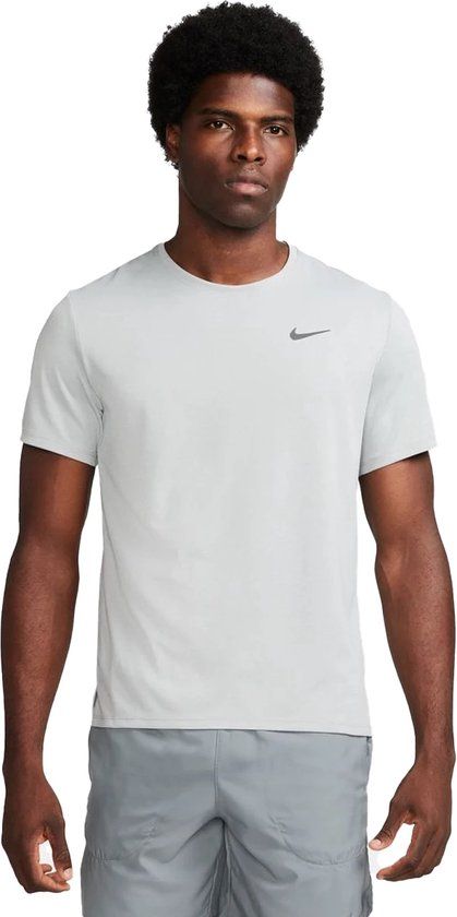 Nike Dri-FIT UV Miler Hardloopshirt Heren Grijs - Maat S