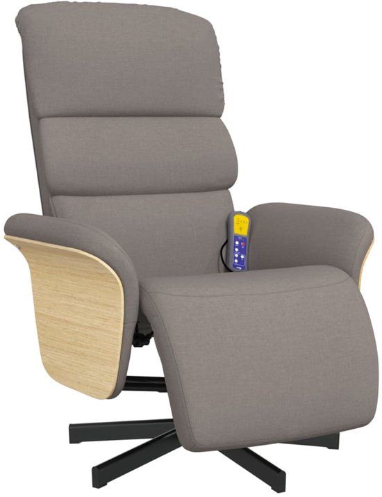 vidaXL Elektrische Massagestoel Taupe Stof/Weefsel