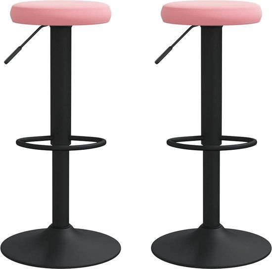 VidaXL Barkrukken 2 st fluweel roze