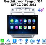 Junsun Android 15 Autoradio Geschikt voor Peugeot 307 SW CC 2002-2013 - 13,1 pouces 2k Écran tactile