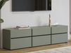 Mobistoxx CROSSAIR Meuble tv-hifi 3 portes battantes 3 tiroirs vert
