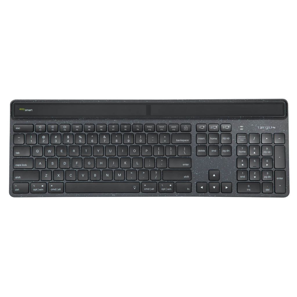 Targus EcoSmart Bluetooth Keyboard - UK English - Black - Backlit - Rechargeable