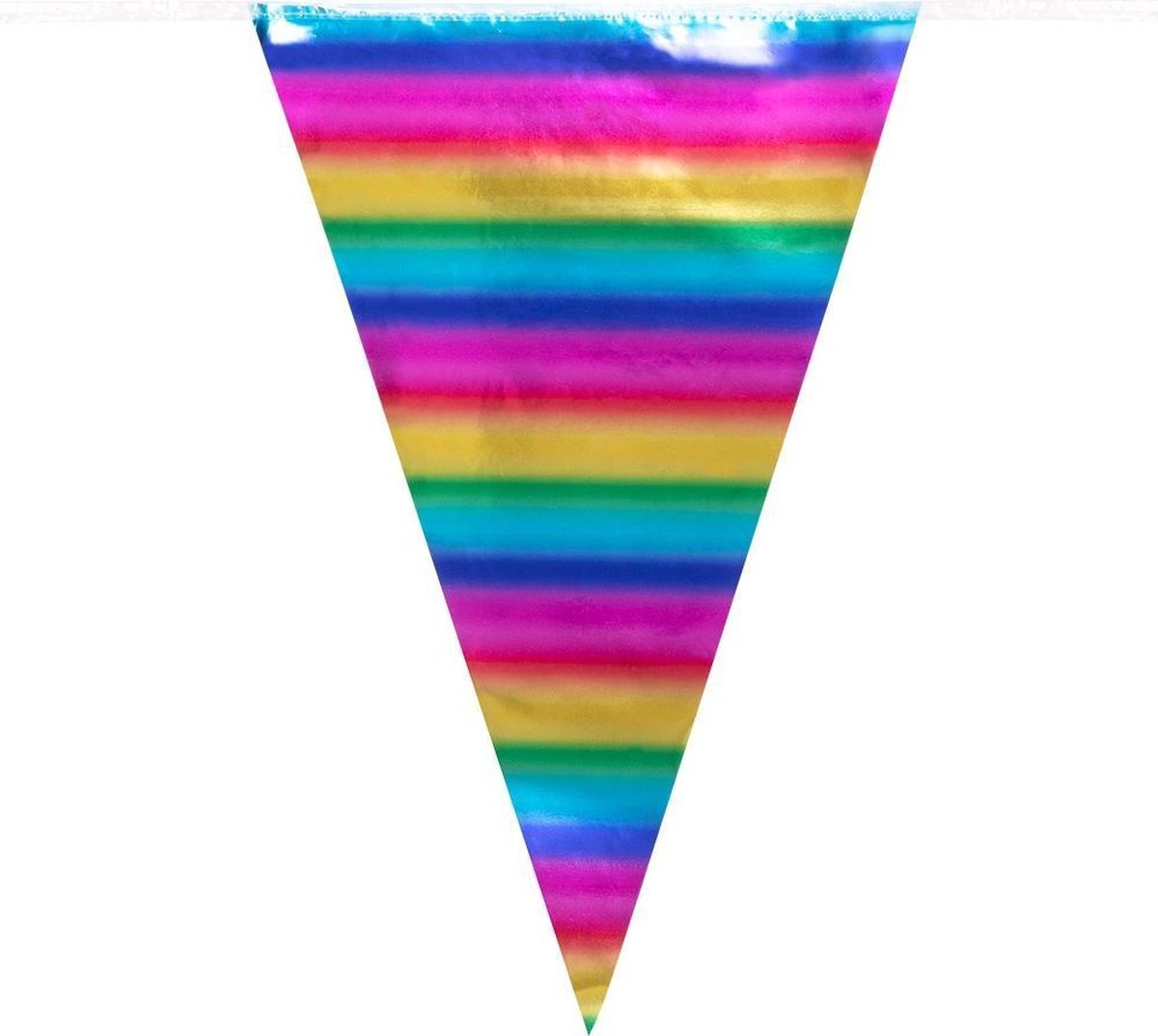 Boland 74797 - Folie-reuzenwimpelketting, regenboog, lengte 10 m, meerkleurige slinger van kunststof, hangende decoratie, verjaardag, CSD, carnaval, themafeest Multicolor