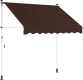 vidaXL Handmatig uitschuifbare luifel bruin 350 cm