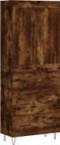 vidaXL Hoge kast bewerkt hout gerookt eikenkleurig 69,5x34x180 cm