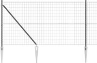 vidaXL Euro-hek met grondpennen 25 x 1,2 m PVC-Coated Staal Grijs Mesh