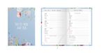 Idena 12042 Zakagenda DIN A7 2026, 1 week op 2 pagina's, hardcover, bloemenmotief en bladwijzerlint