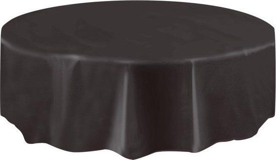 Unique Zwart Tafelkleed Rond 2,13m - Verjaardag - Multi colour - Plastic