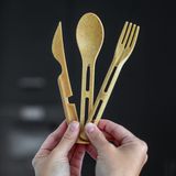 Ibenzoa® Ensemble compact et de couverts en trois pièces pour le voyage