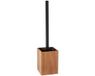 Tendance Toiletborstel met houder - Brun foncé - Bois/Métal/Chrome/Bambou - 10 x 35 cm