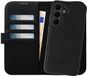 Rosso Elite Hoesje Geschikt voor Samsung Galaxy S25 | Compatibel met MagSafe / Qi2 | Book Case en Back Cover | Magnetisch Uitneembaar | Echt Leer Beschermhoes met Pasjeshouder | Zwart