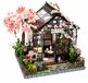 Book Nook Sakura: Miniature house, wooden puzzle, with LED lighting