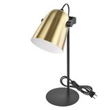 EMOS - NINA Design bureaulamp van metaal met E27-fitting - Vintage tafellamp voor E27 gloeilamp - Bedlampje met 150 cm kabel en EU-stekker - Leeslamp zonder gloeilamp - Goud