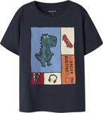 NAME IT - NMMLUCIUS LS NREG TOP BOX - Jongens - Lange mouwen shirts - Maat 104 - Katoen/Elastaan - Navy Blazer