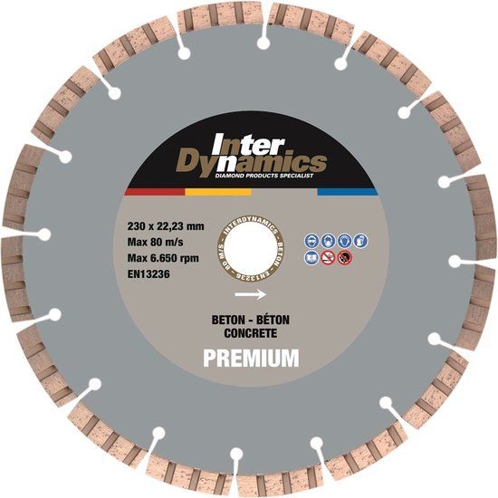 Interdynamics Premium Diamantdoorslijpschijf - 300x20x2,8mm - Beton