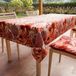 PETTI Artigiani Italiani Tafelkleed, vuilafstotend, vierkant, 180 x 180 cm, koraalpatroon, rood