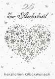 Bruiloftskaart Perleberg Bruiloftskaart voor zilveren bruiloft lifestyle - hart - 11,6 x 16,6 cm