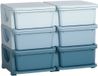HOMCOM Boîtes de rangement pour enfants - PP - 75x37x56,5cm - Bleu