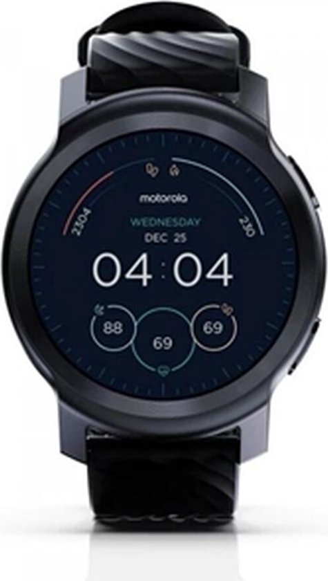 Moto Motorola 100-horloge – 42 mm smartwatch met GPS voor dames en heren, batterijduur van wel 14 dagen, 24/7 hartslagmeter, SpO2, 5 ATM waterdichtheid, display altijd aan, compatibel met iOS en Android - Matzwart