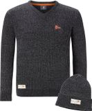 Jan Vanderstorm heren Jumper Met Kap - 80/82 - donkergrijs - Plus Size
