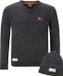 Jan Vanderstorm heren Jumper Met Kap - 80/82 - donkergrijs - Plus Size