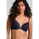 Hunkemöller Dames Lingerie Voorgevormde push-up beugel bh Marine - Blauw - maat E85