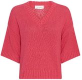 Moss Copenhagen Dames-Trui 2/4 Hannalie V-hals Korte mouw Biologisch katoen Regular Fit Effen Jazzy M/L