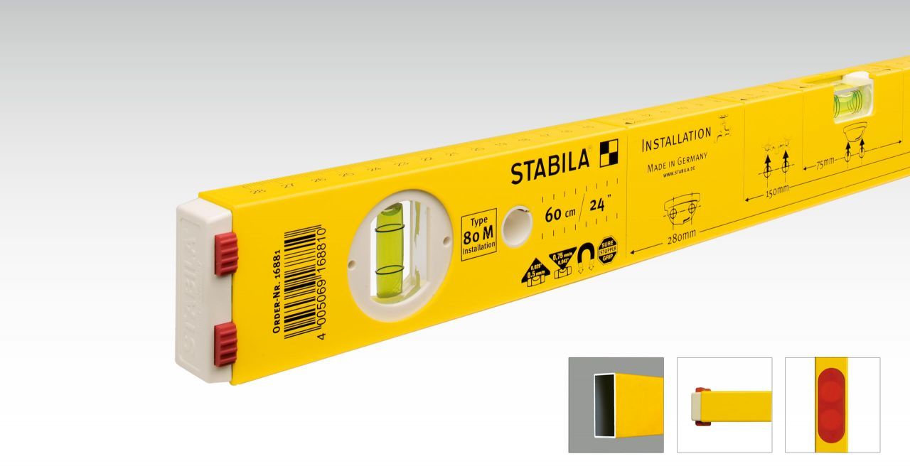 STABILA Type 80 M Waterpas - Aluminium - 0,5 mm - Beige