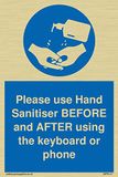 Gebruik Hand Sanitiser voor en na het gebruik van het toetsenbord of de telefoon
