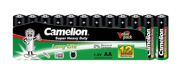 Camelion R6P-SP12G AA Zinc Chloride 1.5V Single-use Batteries - 12 Pack
