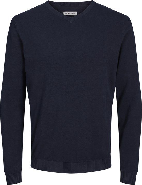 JACK&JONES JJEBASIC KNIT V-NECK NOOS Heren Trui - Navy Blazer - Maat M