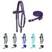 Majestic Ally Gevoerde nylon hoofdband met teugels voor paarden