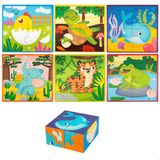 Lisciani Montessori Baby Wood Cubes and Puzzle 2 in 1