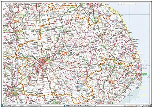 Lincoln - LN - Postcode Wall Map - Paper